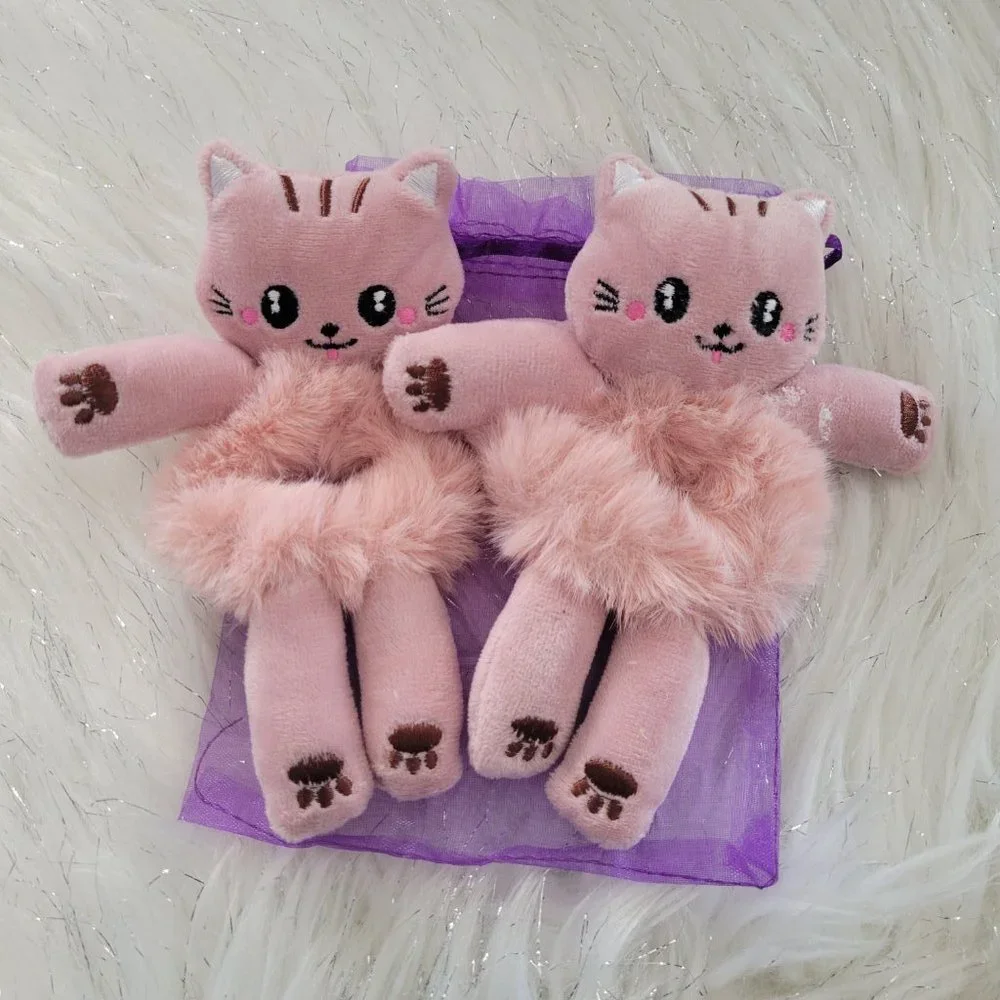 Set of 2 Plush Cat Scrunchies